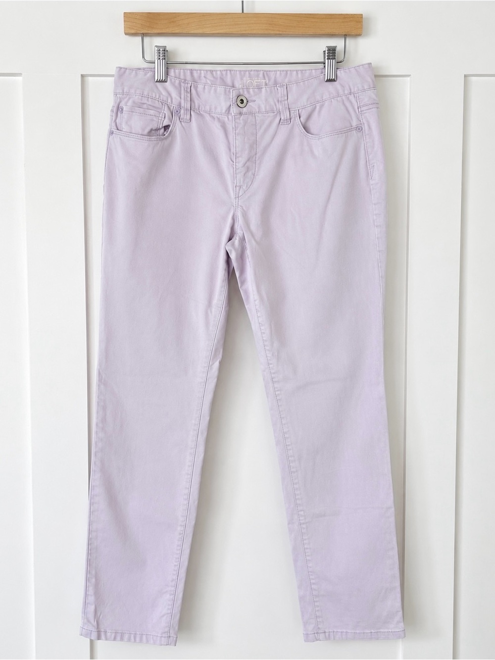 Loft Straight-Leg Pants Women’s Size 6 Light Lavender Cotton Stretch Casual